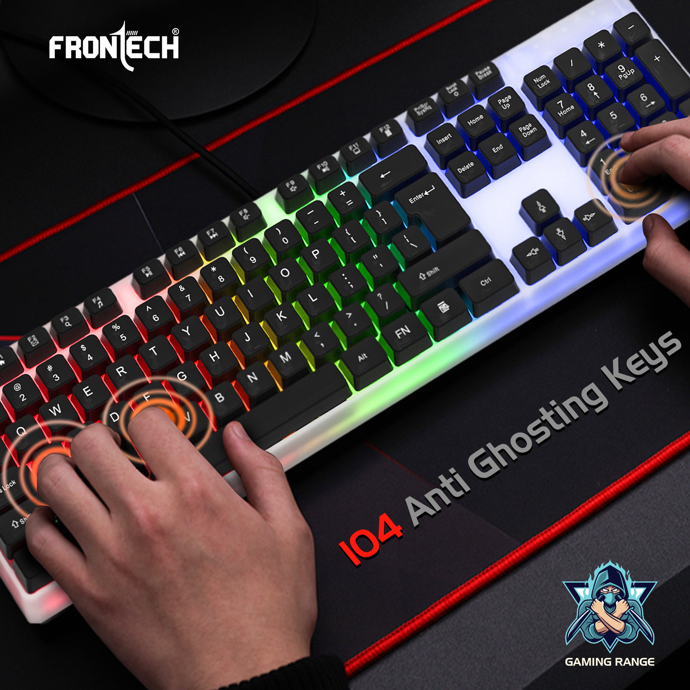 Frontech Wired Gaming Keyboard with 104 Keys (KB-0042) Frontech Wired Gaming Keyboard with 104 Keys (KB-0042)